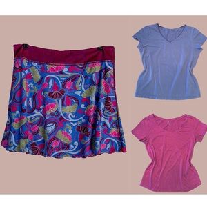 *Spring Bundle 1* Athleta skirt, Loft tshirt, jjill tshirt